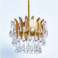Kostbare Original 1970Er Jahre Palwa Palmewalter Gilled Golden Tear Drop Kristallglas Pendelleuchte von LetThereBeLightDE