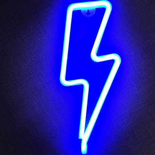 Letimor Led Blitz Neonlicht Nachtlicht für Schlafzimmer - Batterie oder USB Neon Sign Schild Lampe betriebene Leuchtreklamen für Wand Deko Kinderzimmer Party Wohnzimmer Weihnachten Neujahr von Letimor