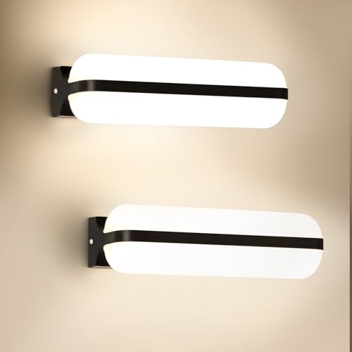 Letlit LED Wandleuchte Innen - 2 Stück, 20W 2000LM Moderne Wandlampe Außen Up and Down Belechtung, 4000K IP65 Feuchtraumleuchte Aussenlampe Wand Kellerlampe, LED Lampe für Treppe Flur Keller Garten WC von Letlit
