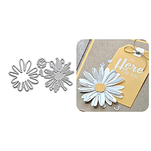 Letmefun Stanzschablonen aus Metall mit Gänseblümchen-Motiv für Sammelalbum, Blütenform, zum Basteln von Karten, Album-Prägen, Basteln, 2019 von DIY Scrapbooking Artist