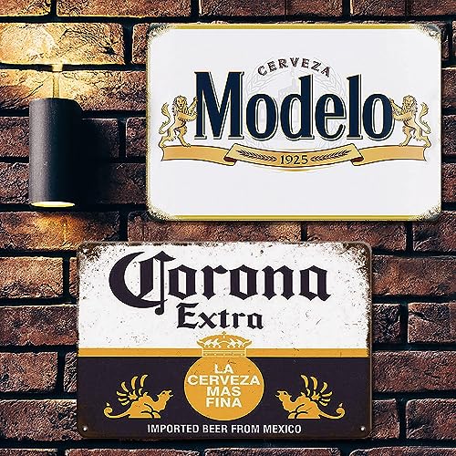 Beer Signs – Beer Cave Sign For Man Cave, Bundle 2 Pieces Vintage Bar Decor Signs von Letnspk