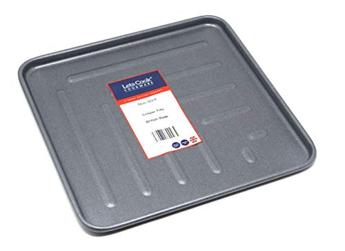 Lets Cook Cookware Quadratisches Backblech mit erhöhten Rippen, 33 cm, Teflon-Select-Antihaftbeschichtung, hergestellt in Großbritannien von Lets Cook Cookware