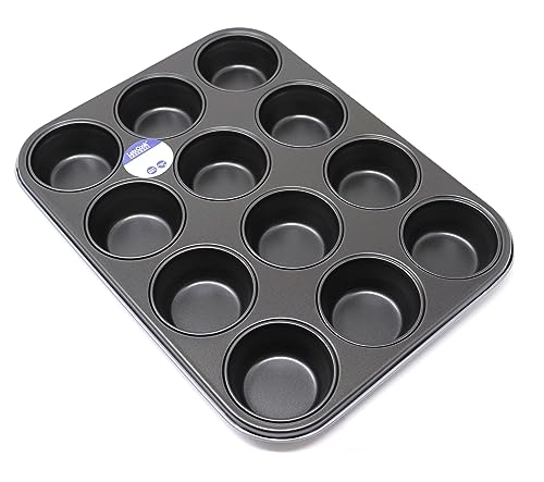 Lets Cook Cookware Muffinform Backform mit 12 Löchern, antihaftbeschichtet, hergestellt in Großbritannien von Lets Cook Cookware