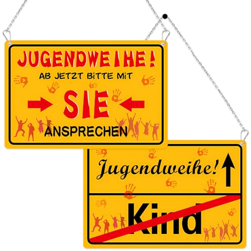 Lets Joy Schild zur Jugendweihe Deko, 2 Stück Jugendliche Wandschild, Jugendweihe Deko, Jugendliche Türschild, Jugendweihe Zimmer Party Deko Hintergrund Lustige Geschenke 20 x 30cm von Lets Joy