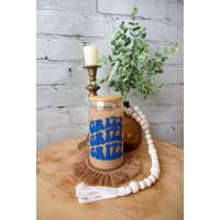 Go Grizz Retro Glasdose | Memphis Grizzlies Groovy Iced Coffee Glas Bambusdeckel Eistee Glasbecher Hippie-stil von LetsGetBohoCreations