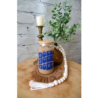 Go Tigers Retro Glasdose | Memphis Groovy Iced Coffee Glas Bambus Deckel Eistee Glasbecher Hippie-stil von LetsGetBohoCreations