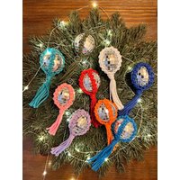 Makramee Disco Ornament | Disko Weihnachtsbaumschmuck Groovy Retro Weihnachtsdekor Boho Ornamente Weihnachtsgeschenk von LetsGetBohoCreations
