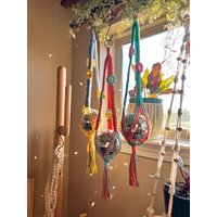 Makramee-Hänge-Disco-Kugel | Disco Ball Dekor Disko Retro Skurrile Dekoration Groovy 60Er Jahre Design von LetsGetBohoCreations