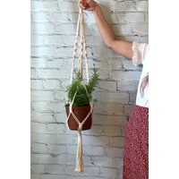 Makramee Pflanzenaufhänger | Geflochtene Topflappen Blumentopf Pflanzenhalter Pflanzen Dekor Garten Boho-stil Muttertagsgeschenk von LetsGetBohoCreations