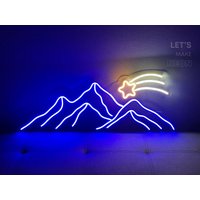 Berge Led Neon Schild, Sonnenaufgang Home Dekor, Sonnenuntergang Wandkunst, Wandschild, Zeichen Led von LetsMakeNeon