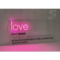Liebe Neon Schild, Schild Schlafzimmer, Love Definition Kunst, Led Art, Wanddeko, Geschenk Für Sie Ihn, Valentinstagsgeschenk von LetsMakeNeon
