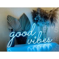 Neonlicht Für Wand - Neon Schild Good Vibes Led Schlafzimmer Blaues von LetsMakeNeon