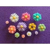 Blumen Pins | Bunte Anstecknadeln Reißzwecken Pinnwand Pinnnadeln Kork Schwarzes Brett Erinnerungstafel von LetsShopGiftsUK