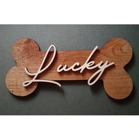Hundeschild Holz von Letsburnshop