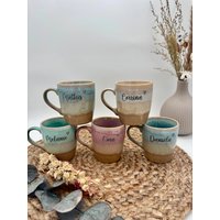Kaffeebecher Mit Henkel - Kaffee Tasse Personalisiert Herz Dein Name Auf Deiner Einzigartiges Geschenk Häferl Heferl von Letsburnshop