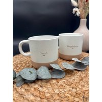 Kaffeebecher Mit Henkel - Kaffee Tasse Personalisiert Herz Handgemacht Für Liebhaber Einzigartiges Geschenk von Letsburnshop