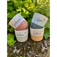 Kaffeebecher Ohne Henkel - Kaffee Tasse Personalisiert Mit Herz Dein Name Auf Deiner Einzigartiges Geschenk Häferl Heferl von Letsburnshop