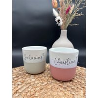 Kaffeebecher Ohne Henkel - Kaffee Tasse Personalisiert Mit Herz Dein Name Auf Deiner Einzigartiges Geschenk von Letsburnshop