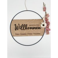 Loop Familie - Türschild Willkommensschild- Eichen Wohnung Dekoration Eingangsbereich von Letsburnshop