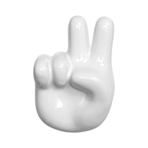 Letshelter | Keramischer Handtuchaufhänger und Dekoration für Heizkörper in Form eines weißen Friedenzeichens, handgefertigt in Italien – Wird direkt am Heizkörper angebracht von Letshelter