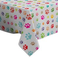 Handgemachte Dekorative Tischdecke, Bunter Pfotenabdruck, Rechteck/Quadrat, Wohndekor-stoff von Letsstartwith1