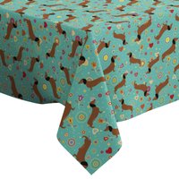 Handgemachte Dekorative Tischdecke, Niedlicher Dackeldruck, Rechteckig/Quadratisch, Wohndekor-stoff von Letsstartwith1