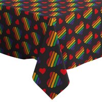 Handgemachte Dekorative Tischdecke, Gay Regenbogen Herz Muster Druck, Rechteck/ Quadratisch, Dekostoff von Letsstartwith1