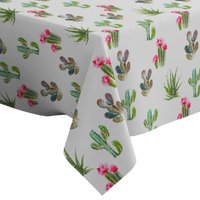Handgemachte Dekorative Tischdecke, Kaktus Sukkulenten Blumendruck, Rechteck/Quadrat, Wohndekor Stoff von Letsstartwith1