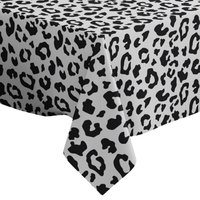 Handgemachte Dekorative Tischdecke, Leopard Weiß Schwarz Muster, Rechteck/Quadrat, Wohndekor-stoff von Letsstartwith1