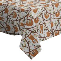 Handgemachte Dekorative Tischdecke, Lustige Faultiere Auf Baumdruck, Rechteckig/Quadratisch, Dekorationsstoff von Letsstartwith1