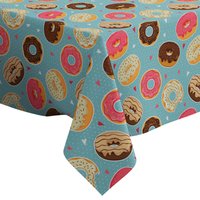 Handgemachte Dekorative Tischdecke, Niedliche Donuts, Bunter Glasurdruck, Rechteckig/Quadratisch, Wohndekor-stoff von Letsstartwith1