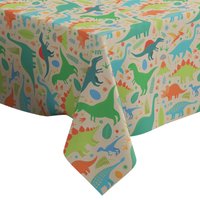 Handgemachte Dekorative Tischdecke, Niedlicher Dino-Dinosauriermusterdruck, Rechteckig/Quadratisch, Wohndekorstoff von Letsstartwith1