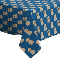 Handgemachte Dekorative Tischdecke, Niedlicher Labrador Golden Retriever Hund Druck, Rechteck/ Quadratisch, Dekostoff von Letsstartwith1