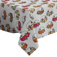 Handgemachte Dekorative Tischdecke, Retro Camping Camper Druck, Rechteckig/Quadratisch, Wohndekor-stoff von Letsstartwith1