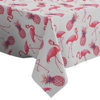Handgemachte Dekorative Tischdecke, Rosa Flamingos Ananas Druck, Rechteck/ Quadratisch, Dekostoff von Letsstartwith1