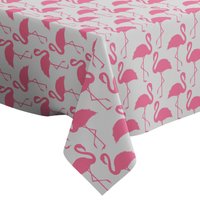 Handgemachte Dekorative Tischdecke, Rosa Weißer Flamingodruck, Rechteckig/Quadratisch, Dekorationsstoff von Letsstartwith1