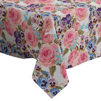 Handgemachte Dekorative Tischdecke, Rosen-stiefmütterchen-Druck, Rechteckig/Quadratisch, Wohndekor-stoff von Letsstartwith1