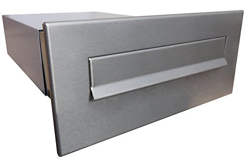 B-042 Edelstahl Mauerdurchwurf Briefkasten (Tiefe: 39-62 cm) - LETTERBOX24.de von Letterbox24