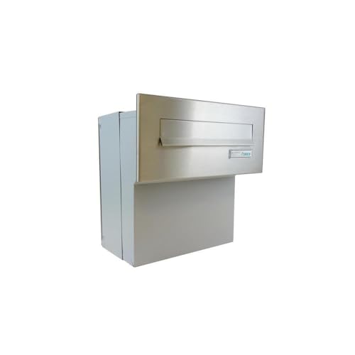 Edelstahl Mauerdurchwurf Briefkasten - Tiefe 18-27 cm - F-04 von Letterbox24