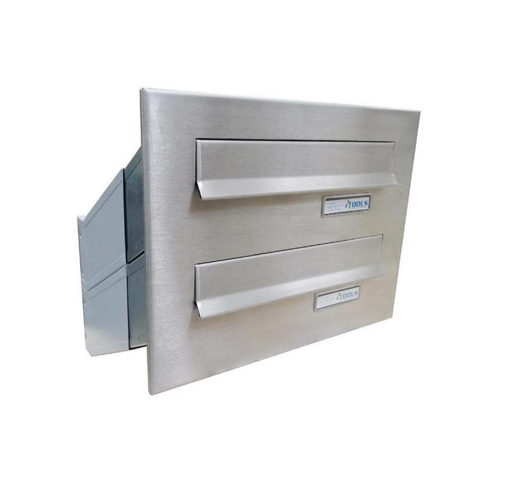 Letterbox24 Briefkasten D-041 2er Edelstahl Durchwurfbriefkasten (2 x Briefkasten) von Letterbox24