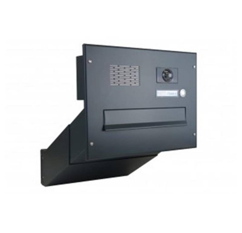 Letterbox24 Briefkasten DV-Serie Kamera Durchwurfbriefkastenanlage in RAL (Klingel, Sprechsieb, Busch-Jäger Kamera- + Audiomodul + Systemzentrale), mit Video-Innenstation Video 7'' in weiß - Briefkasten in RAL 9005 von Letterbox24