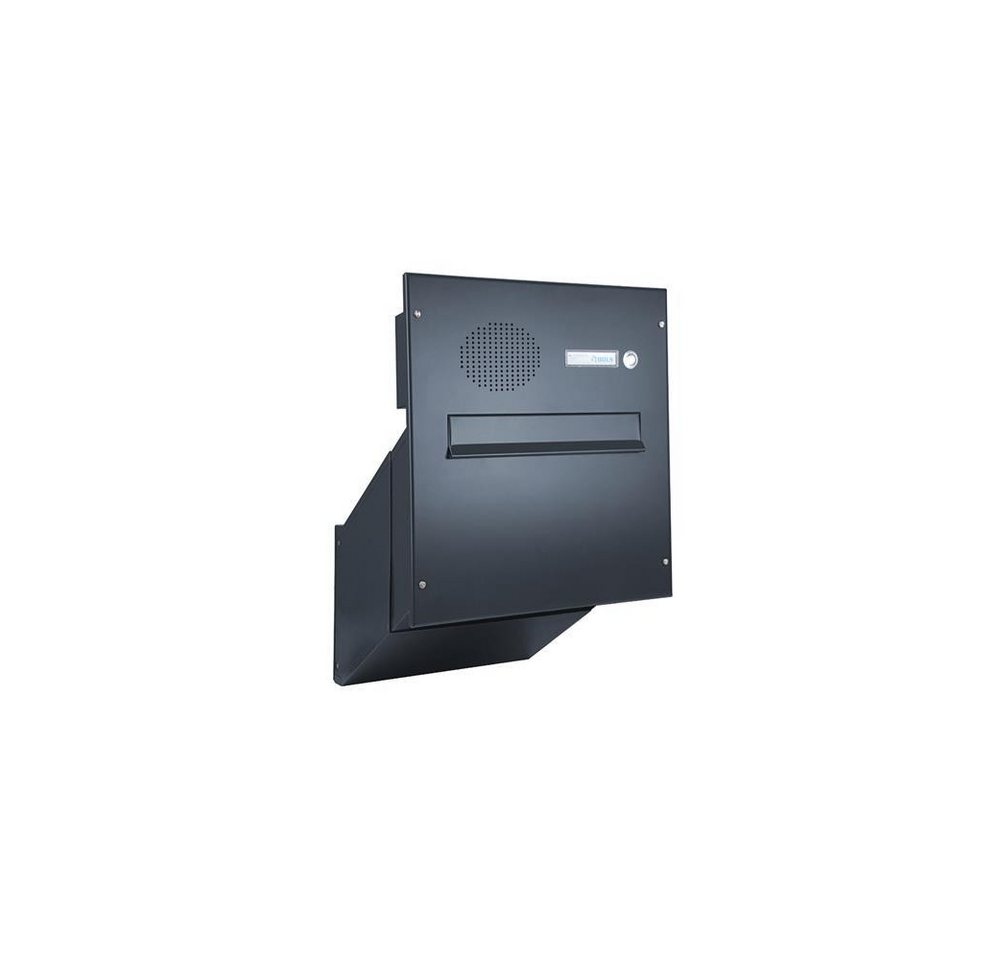 Letterbox24 Briefkasten D-241 XXL Durchwurfbriefkasten mit Sprechsieb in RAL 7016 (1 Klingeltaster, Sprechsieb) von Letterbox24
