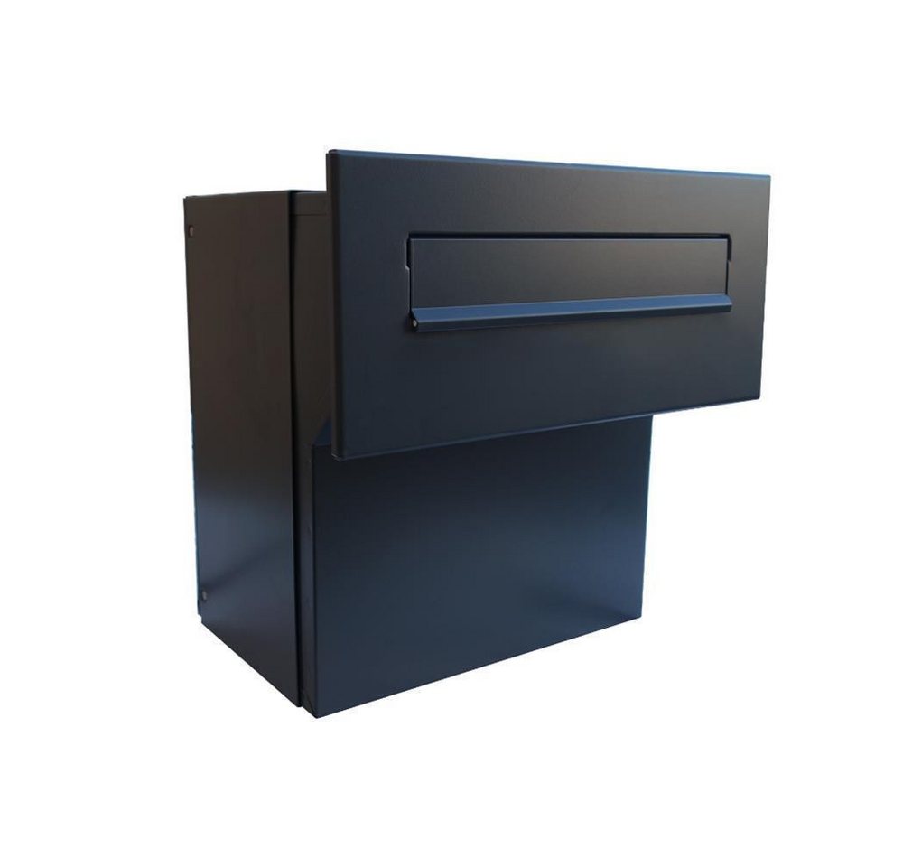 Letterbox24 Briefkasten F-042 XXL Durchwurfbriefkasten in RAL 9005 ohne Namensschild (ohne Klingeltaster, ohne Namensschild), ohne Namensschild von Letterbox24