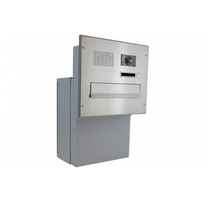 Letterbox24 Briefkasten F-046 Edelstahl Kamera Durchwurfbriefkasten mit Video WLAN 4.3 (Klingel, Sprechsieb, Busch-Jäger Kamera- + Audiomodul + Systemzentrale), Video-Innenstation 4.3 WLAN in weiß von Letterbox24