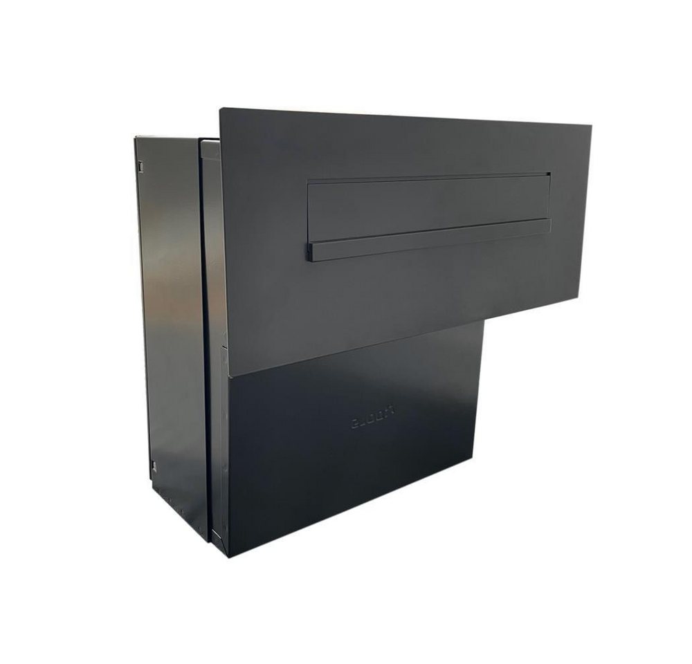 Letterbox24 Briefkasten FLAT Design Edelstahl Durchwurfbriefkasten FX-Serie in RAL (ohne Namensschild - Briefkasten in RAL 7016), Ohne Namensschild von Letterbox24
