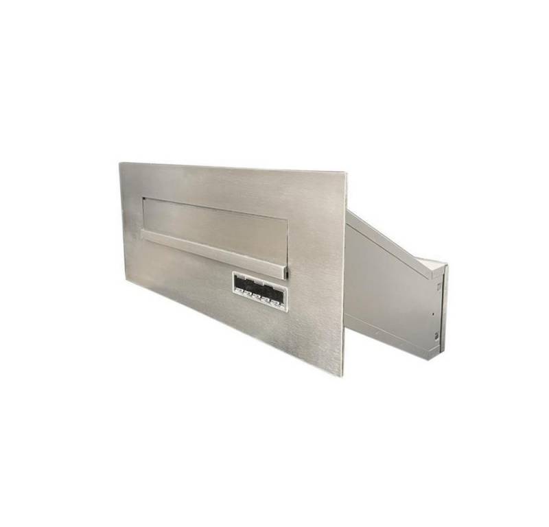 Letterbox24 Briefkasten FLAT Design Edelstahl Durchwurfbriefkasten DX, mit Namensschild von Letterbox24