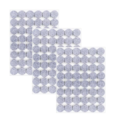 Leucasa 144 Stück Filzgleiter Selbstklebend 15mm Filzgleiter für Stühle Möbelgleiter 5mm Dicke für Möbelfüße, Stuhlbeine, zum Schutz von Hartholzböden (Grau, 15mm) von Leucasa