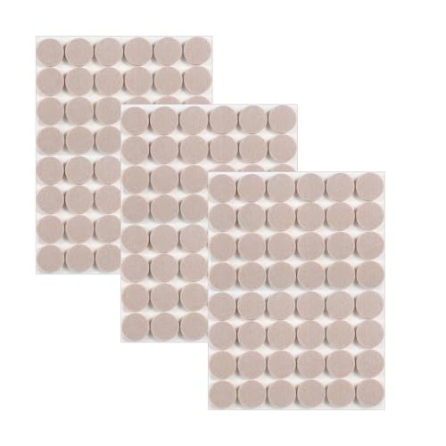 Leucasa 144 Stück Filzgleiter Selbstklebend 15mm Filzgleiter für Stühle Möbelgleiter 5mm Dicke für Möbelfüße, Stuhlbeine, zum Schutz von Hartholzböden von Leucasa
