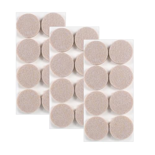 Leucasa 24 Stück Filzgleiter Selbstklebend 40mm Filzgleiter für Stühle Möbelgleiter 5mm Dicke für Möbelfüße, Stuhlbeine, zum Schutz von Hartholzböden (Beige, 40mm) von Leucasa