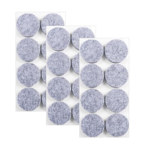 Leucasa 24 Stück Filzgleiter Selbstklebend 40mm Filzgleiter für Stühle Möbelgleiter 5mm Dicke für Möbelfüße, Stuhlbeine, zum Schutz von Hartholzböden (Grau, 40mm) von Leucasa